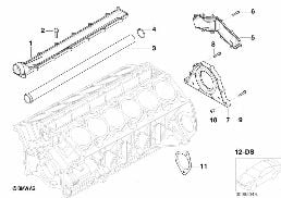 Skrzynia korbowa cylind./Elementy dod. diagram for BMW 7 Series E66 760Li