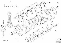 Wał korb. zesp. korb. z panewk. łożyska diagram for BMW 7 Series E66 760Li
