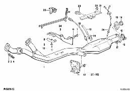 EXHAUST SYSTEM WITH CATALYST diagram for BMW 6 Series E24 635CSi