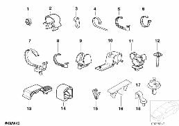 VARIOUS CABLE HOLDERS diagram for BMW 3 Series E36 325i