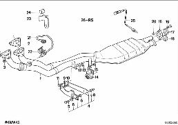 Système d'échappement avec catalyseur diagram for BMW 5 Series E34 520i