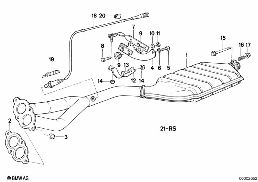 CATALYTIC CONVERTER/FRONT SILENCER diagram for BMW 3 Series E30 318is
