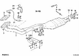 Système d'échappement avec catalyseur diagram for BMW 5 Series E34 520i