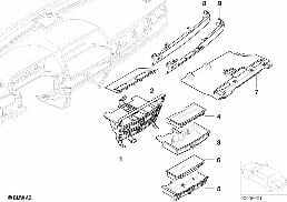 Elementy dod. tablicy przyrządów diagram for BMW 7 Series E65 745i
