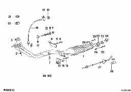EXHAUST SYSTEM WITH CATALYST diagram for BMW 3 Series E30 325ix