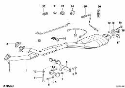 Pot catalytique/Silencieux avant diagram for BMW 5 Series E34 525i