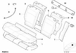 SEAT, REAR, UPHLSTRY/COVER, LOAD-THROUGH diagram for BMW 3 Series E46 325xi