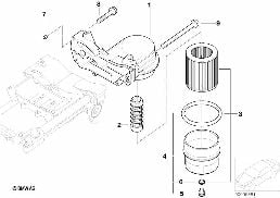 Dopływ oleju-filtr oleju diagram for BMW 7 Series E66 760Li
