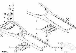 Elementy dod. konsoli środkowej diagram for BMW 7 Series E65 745i