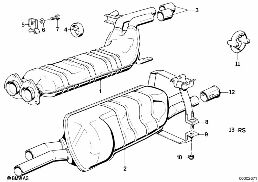 MUFFLER diagram for BMW 5 Series E28 528i