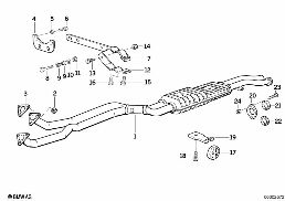 排氣管 前消音器 diagram for BMW 3 Series E36 325i