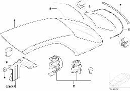 Hardtop diagram for BMW 3 Series E46 318Ci