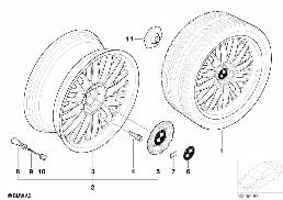 BMW COMPOUND WHEEL M CROSS SPOKE 101 diagram for BMW 3 Series E46 318i