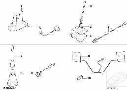 Pièces d'antenne de téléphone Série V diagram for BMW 5 Series E39 525td