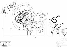 SPORTS STRNG WHL,AIRBAG, SEQU. TRANSM. diagram for BMW 3 Series E46 325i