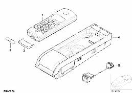 Pieces de console centrale - cordless diagram for BMW 5 Series E39 525td
