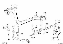 Tuyau d'échappement avant diagram for BMW 3 Series E30 324td