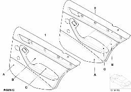 INDIVIDUAL REAR DOOR TRIM PANEL Q9 diagram for BMW 3 Series E46 318i