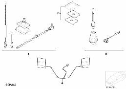 Kit de montage antenne telephone bibande diagram for BMW 5 Series E39 525td
