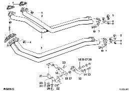 EXHAUST PIPE FRONT diagram for BMW 3 Series E30 325i