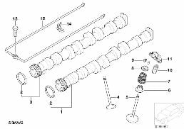 VALVE TIMING GEAR - CAMSHAFT/VALVES diagram for BMW 3 Series E90 316i