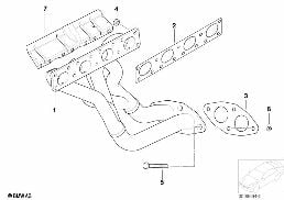배기다기관 diagram for BMW 3 Series E46 318i
