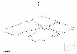 Tapis de sol personnalisé (Concession) diagram for BMW 5 Series E39 525td