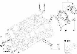 ENGINE BLOCK MOUNTING PARTS diagram for BMW 7 Series E65 740d
