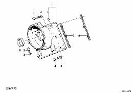 Корпус блока ГРМ Вх diagram for BMW 7 Series E32 735i