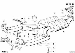 FRONT MUFFLER diagram for BMW 8 Series E31 850Ci