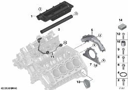 Skrzynia korbowa cylind./Elementy dod. diagram for BMW 7 Series E65 745i