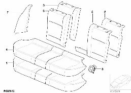 Fot. tyl., tapic. i poszycie, fot. pod. diagram for BMW 5 Series E39 520d
