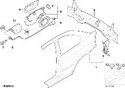 Πλευρικό τοίχωμα / πίσω επένδυση diagram for BMW 3 Series E46 316ti