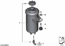FLUID TANK/SINGLE PARTS/ADAPTIVE DRIVE diagram for BMW X6 E71 35iX