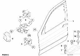 Tür vorn - Scharnier/Türbremse diagram for BMW X5 E53 4.6is