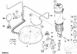 Regulacja poziomu/amort. pneum./czujnik diagram for BMW 7 Series E65 745i