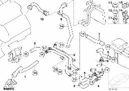 Εύκ.σωλήν.ψυκτ.υγρού ανεξάρ.σύστ.θέρμαν. diagram for BMW 7 Series E66 740Li