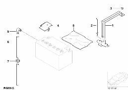 배터리홀더와 설치부품 diagram for BMW MINI Cabrio R52 Cooper S