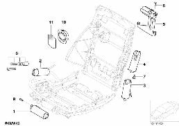 Fotel tylny z napędem regul. elektr. diagram for BMW 7 Series E65 745i