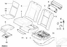 Fot. tyl., tapic. i poszycie, fot. komf. diagram for BMW 7 Series E65 745i
