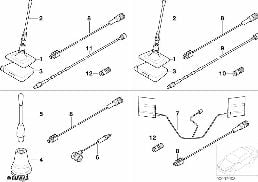 Pièces d'antenne de téléphone Classic diagram for BMW 5 Series E39 525td