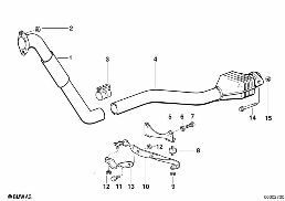 Katalizator Diesel diagram for BMW 3 Series E36 318tds