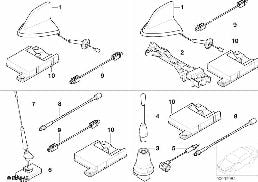 SINGLE PARTS F CORDLESS TELEPH. ANTENNA diagram for BMW 3 Series E46 318i
