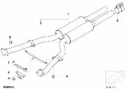 Tłumik wstępny diagram for BMW 7 Series E65 745i