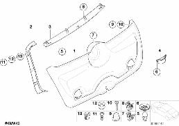 Obudowa pokrywy bagażnika diagram for BMW MINI R50 Cooper