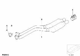 Catalisador/silenciador dianteiro diagram for BMW 7 Series E38 728i