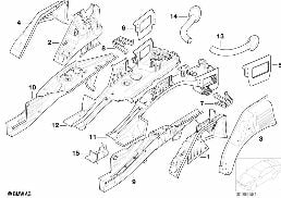 Radhaus hinten/Bodenteile diagram for BMW X5 E53 4.6is