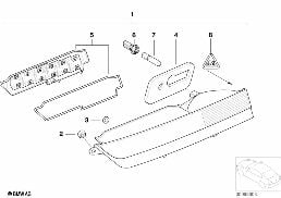 Tylna lampa pozycyjna w pokrywie bag. diagram for BMW 7 Series E65 745i