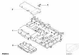 อุปกรณ์เดี่ยว กล่องฟิวส์ห้องโดยสาร diagram for BMW X5 E53 4.6is