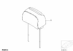 พนักพิงศีรษะหนังเฉพาะรุ่น, ด้านหลัง diagram for BMW 3 Series E46 M3